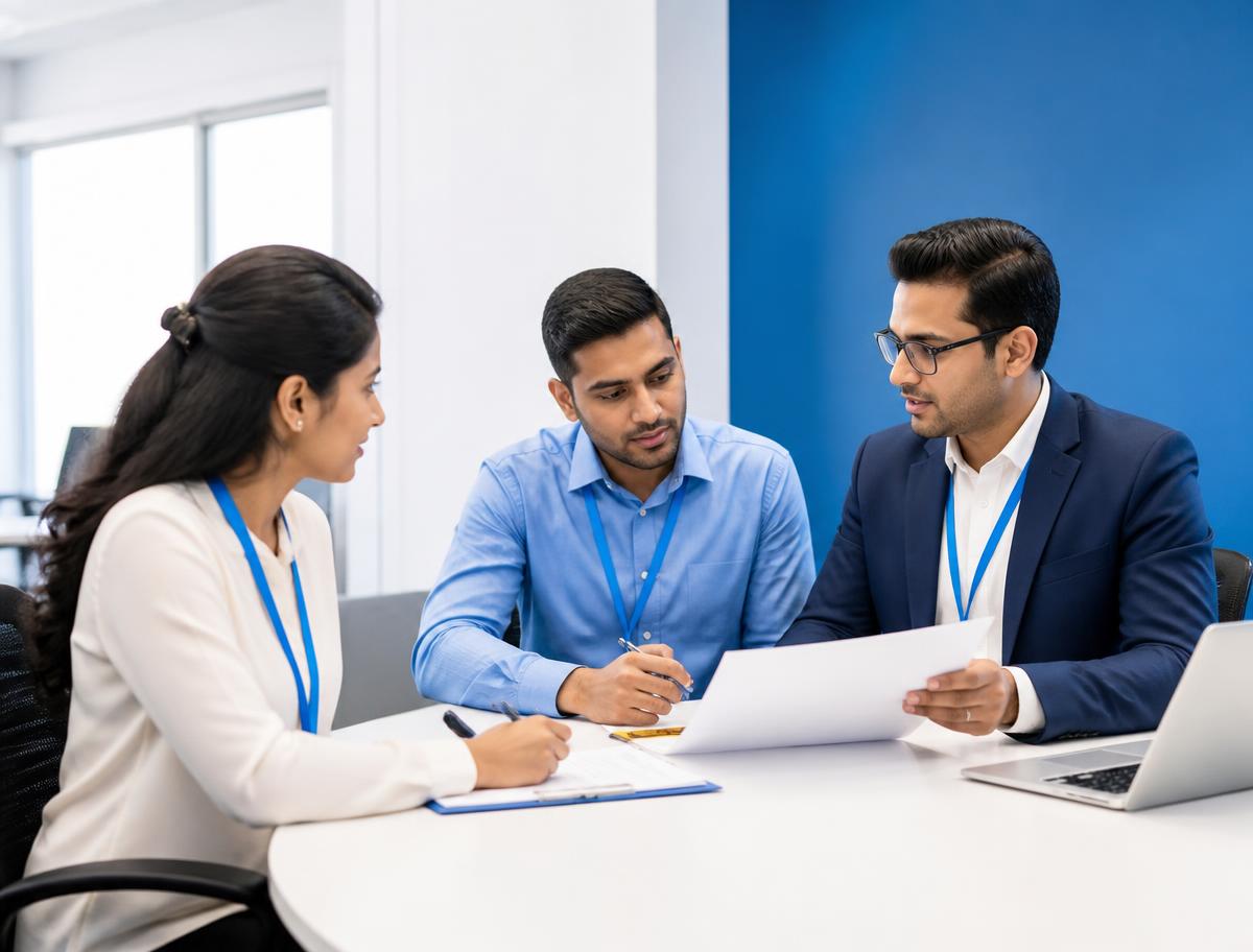 Diverse professionals in an international workplace